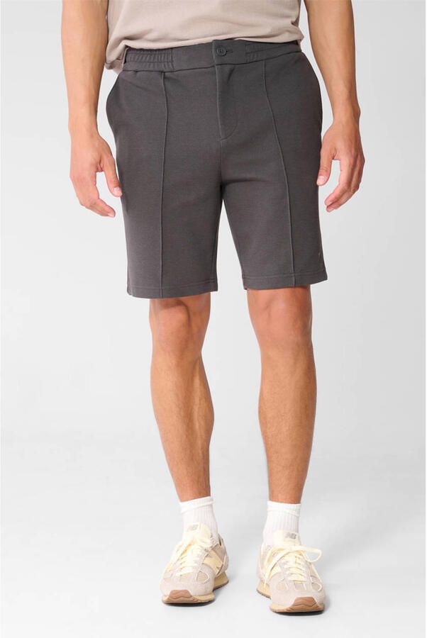 Shoeby regular fit casual short donkergrijs