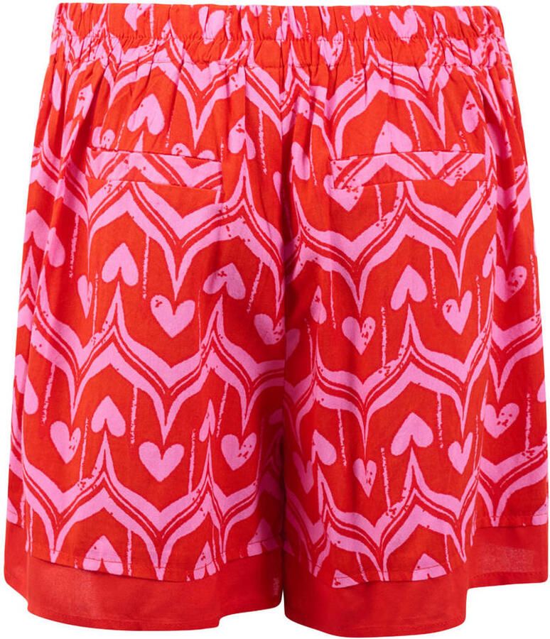 Shoeby regular fit casual short met print rood - Foto 2