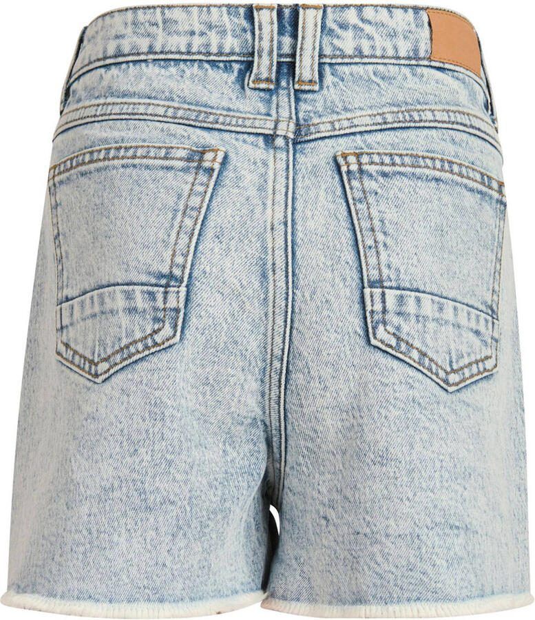 Shoeby regular fit denim short light blue denim bleached Korte broek Blauw Meisjes Katoen 134 140 - Foto 2