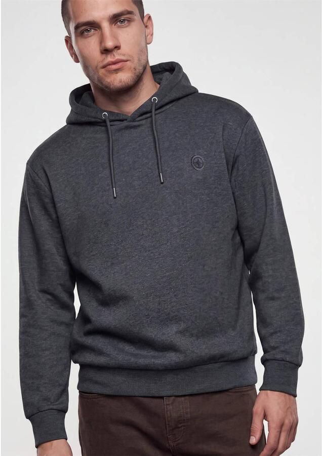 Shoeby regular fit gemêleerde hoodie met borduursels donkergrijs - Foto 2