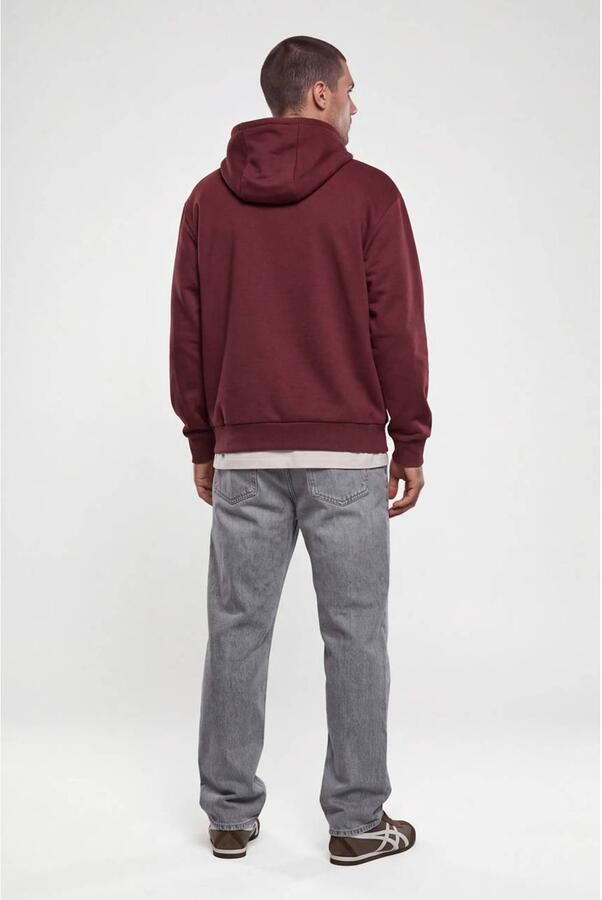 Shoeby regular fit hoodie met borduursels donkerrood - Foto 2