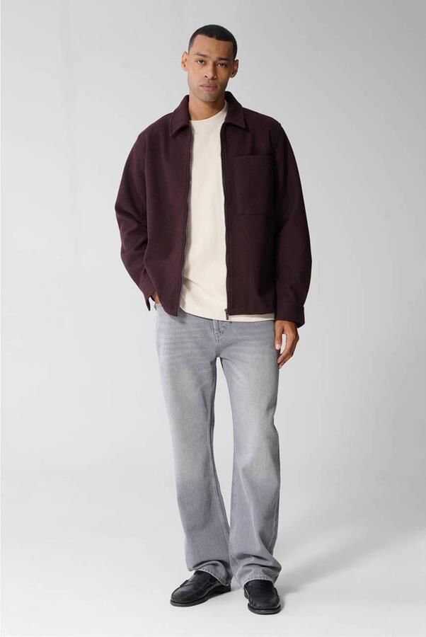 Shoeby regular fit overshirt donkerrood - Foto 3