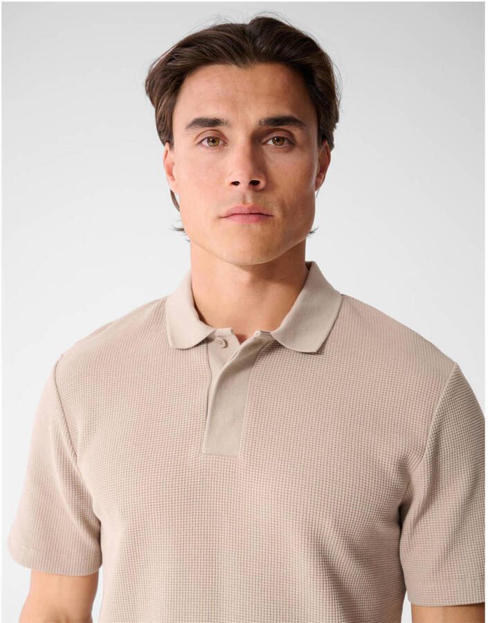 Shoeby regular fit polo lichtbruin