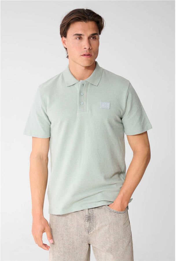 Shoeby regular fit polo met logo lichtgroen