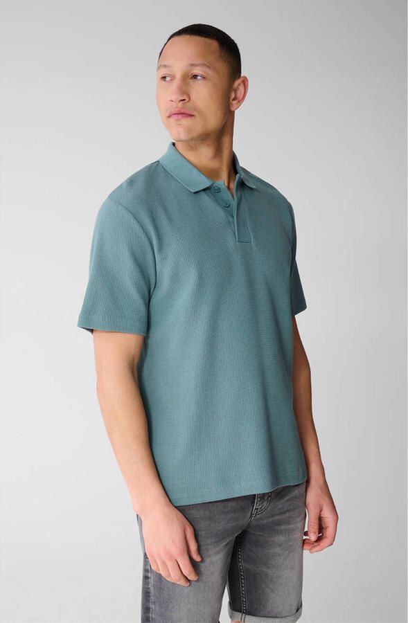 Shoeby regular fit polo met wafel blauw