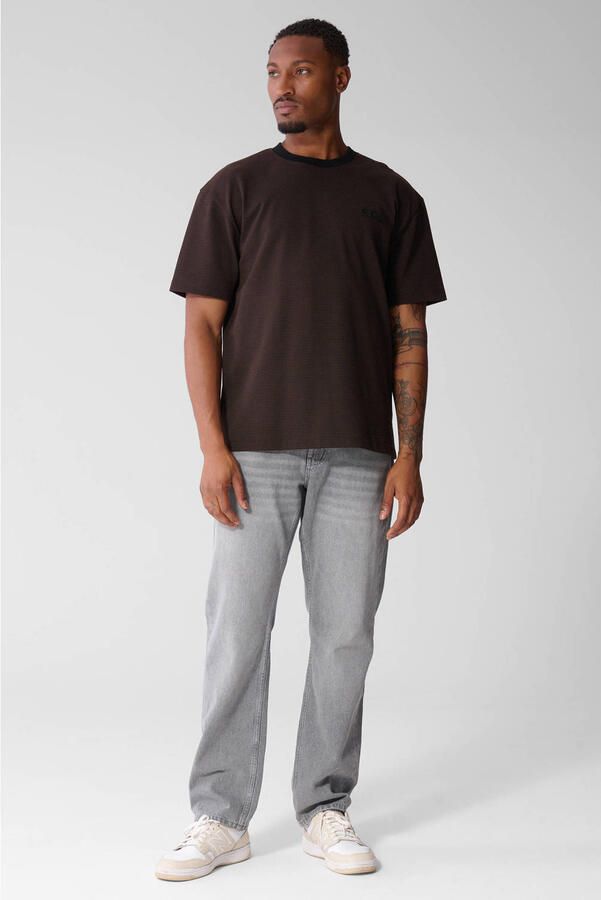 Shoeby regular fit T-shirt donkerbruin - Foto 2