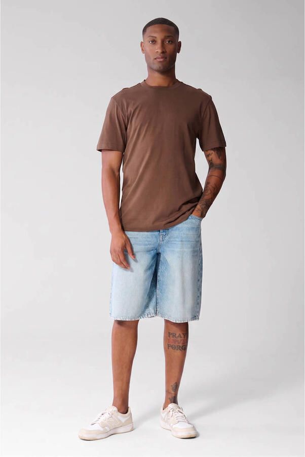 Shoeby regular fit T-shirt donkerbruin - Foto 2