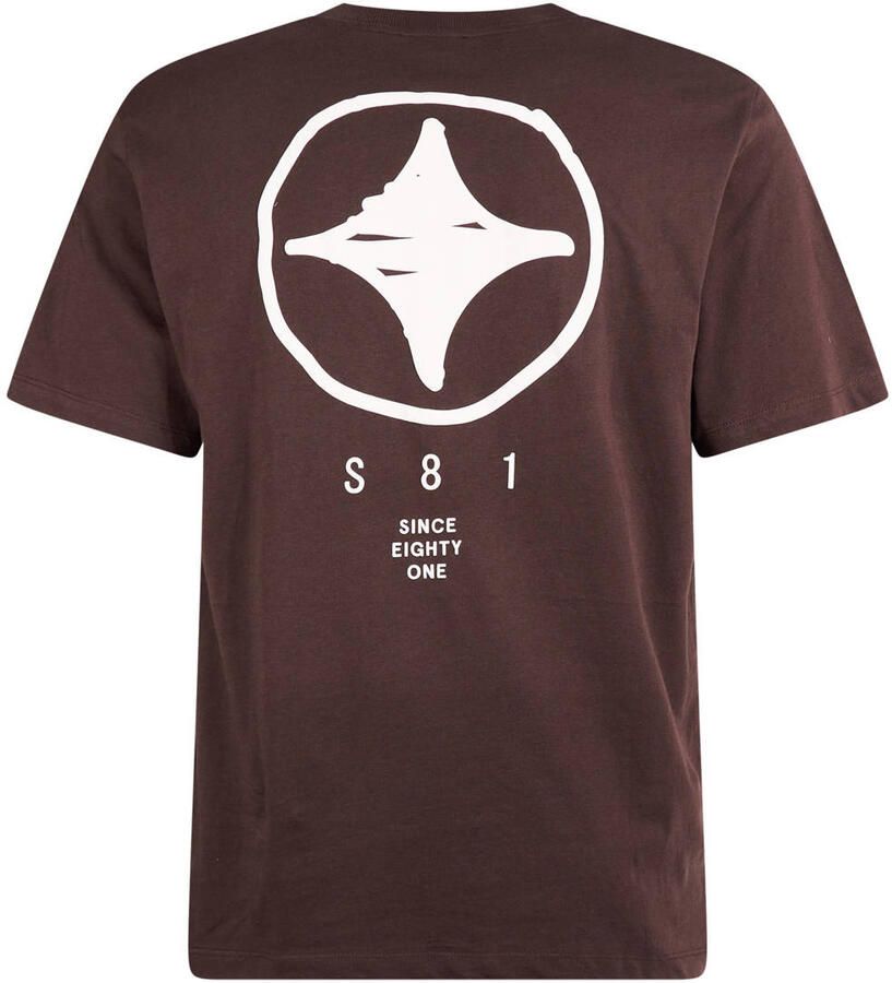 Shoeby regular fit T-shirt met backprint donkerbruin - Foto 2