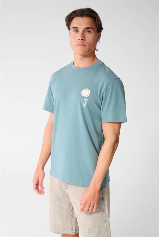 Shoeby regular fit t-shirt met logo donkergroen