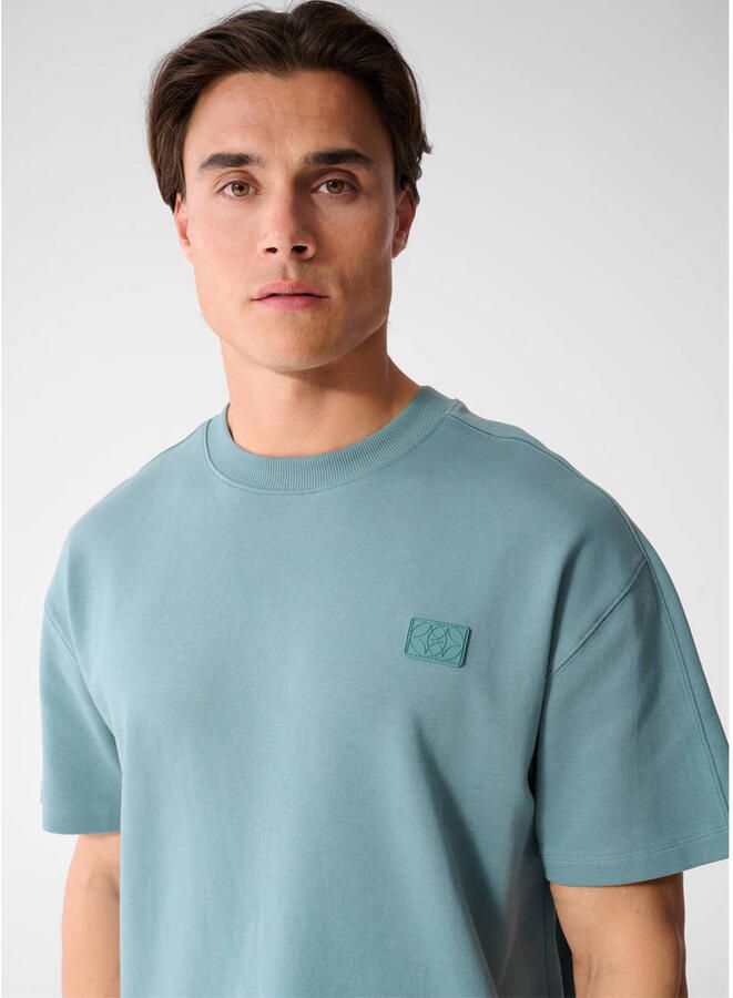 Shoeby regular fit T-shirt met logo donkergroen