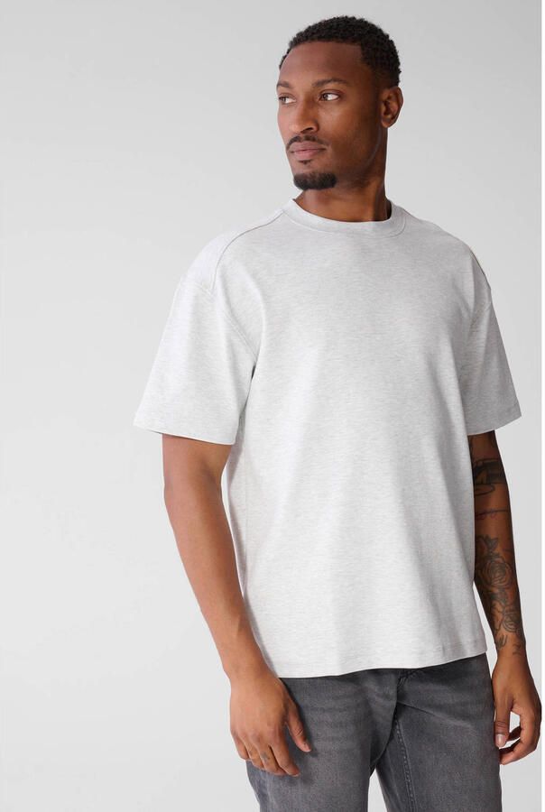 Shoeby regular fit T-shirt met logo lichtgrijs