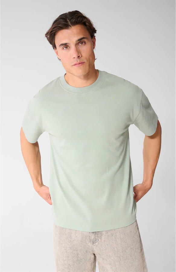 Shoeby regular fit T-shirt met logo lichtgroen