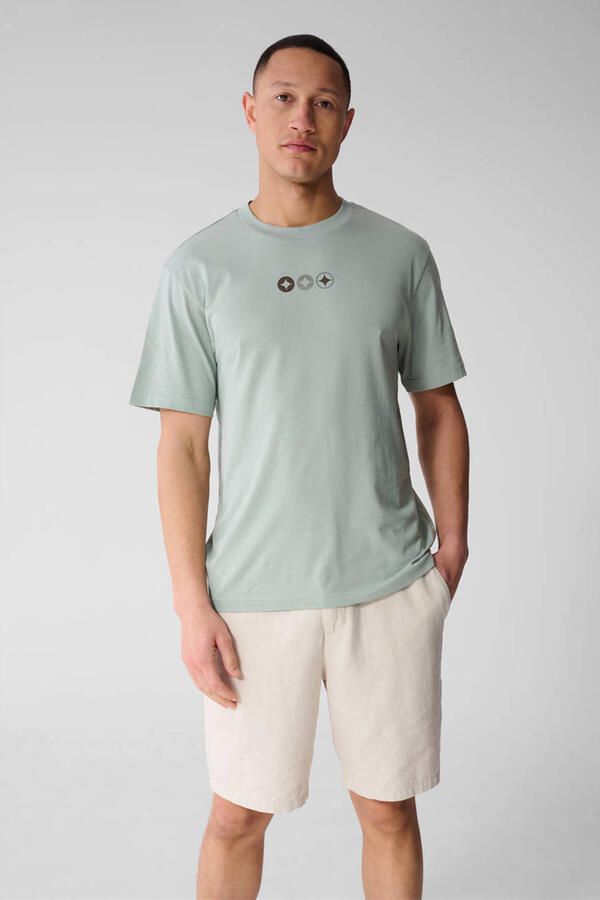 Shoeby regular fit T-shirt met logo lichtgroen