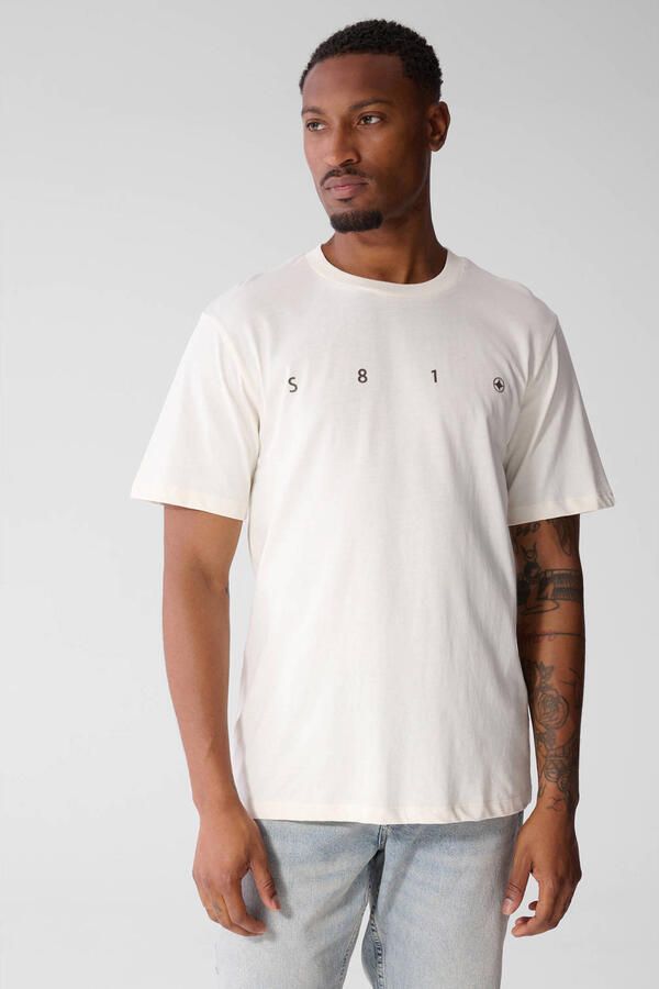 Shoeby regular fit T-shirt met print gebroken wit