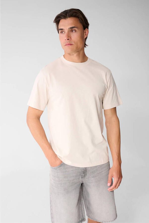 Shoeby regular fit T-shirt met print lichtgrijs