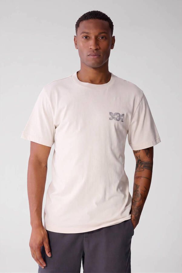 Shoeby regular fit T-shirt met print lichtgrijs