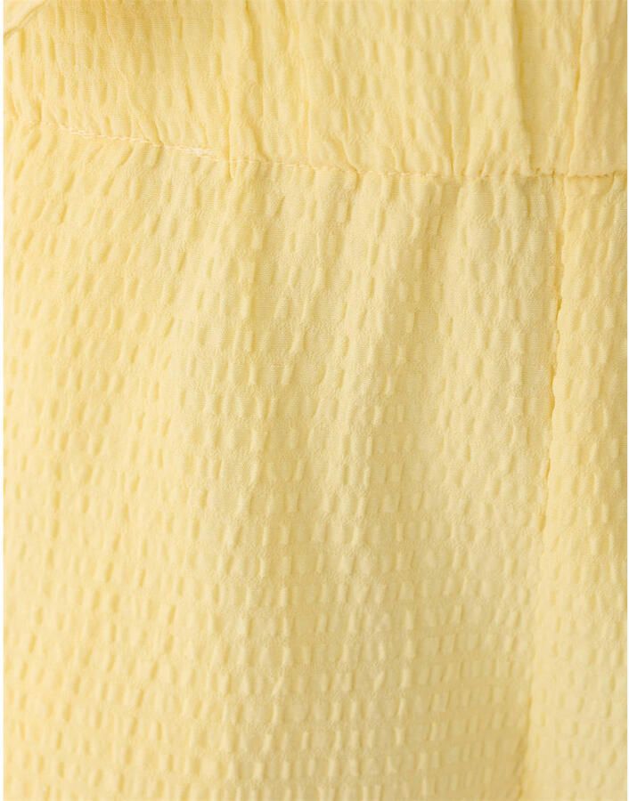 Shoeby regular high waist casual short lichtgeel met textuur - Foto 2