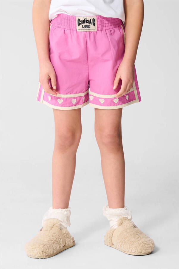 Shoeby regular high waist casual short met hartjes roze