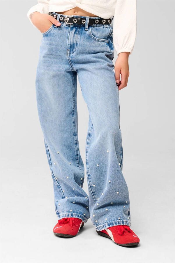 Shoeby regular high waist straight leg jeans light blue denim