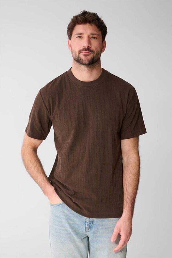 Shoeby regular T-shirt donkerbruin