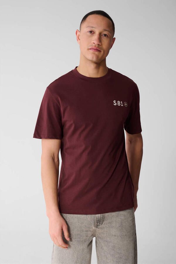 Shoeby regular T-shirt donkerrood