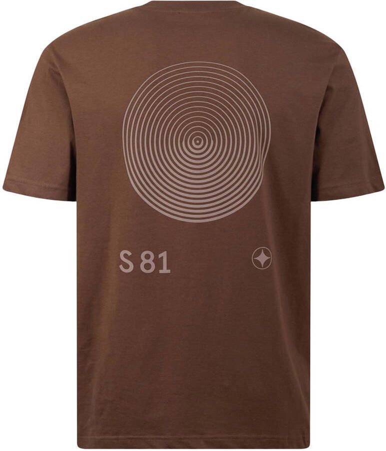 Shoeby regular T-shirt met backprint bruin - Foto 2