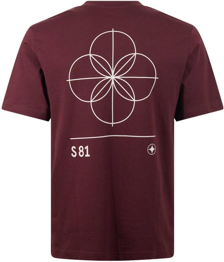 Shoeby regular T-shirt met backprint donkerrood - Foto 2
