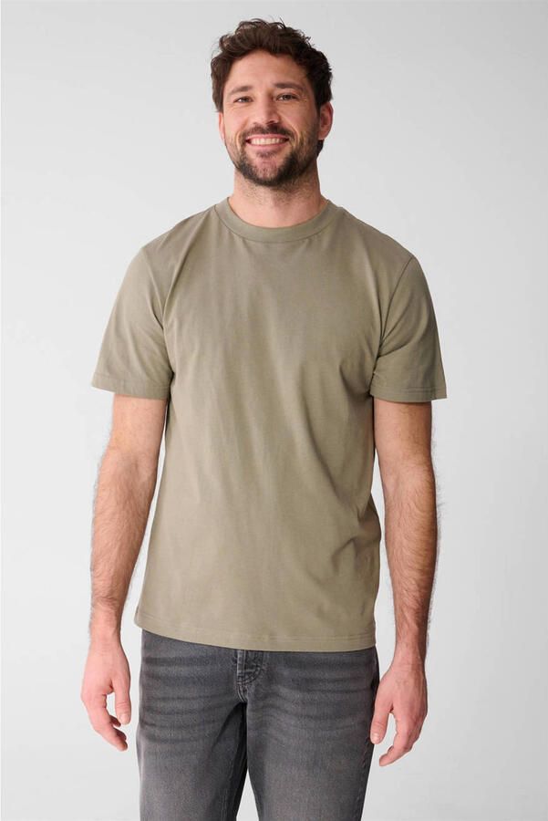 Shoeby regular T-shirt met backprint kaki