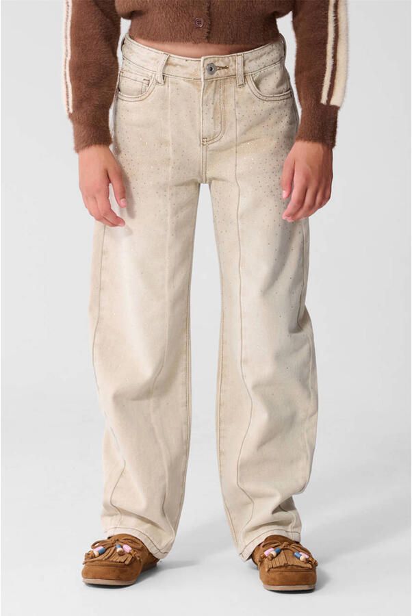 Shoeby regular waist baggy jeans beige