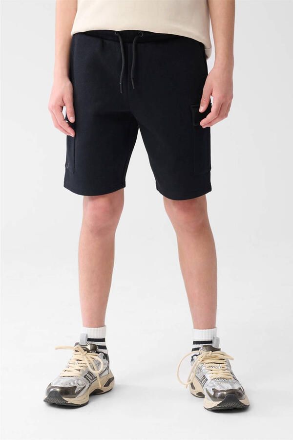 Shoeby extra low waist regular fit cargo short zwart Korte broek Jongens Katoen 122 128 - Foto 3
