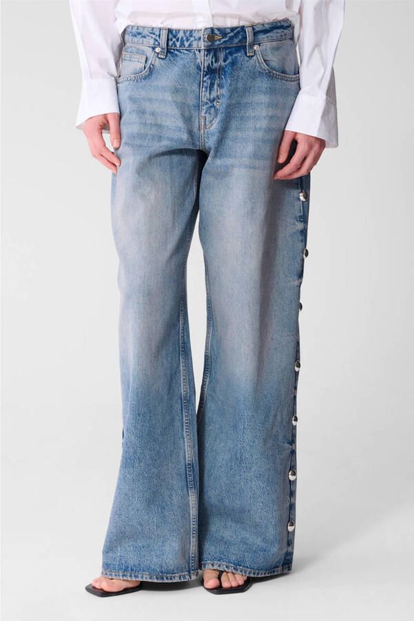 Shoeby regular waist wide leg jeans blauw
