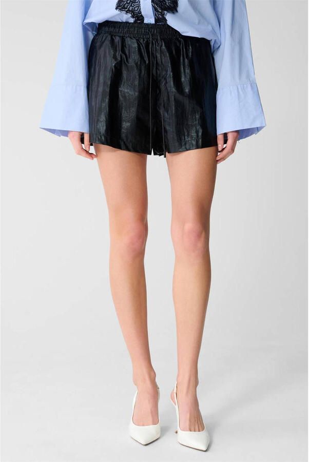 Shoeby regular waist casual short zwart met textuur