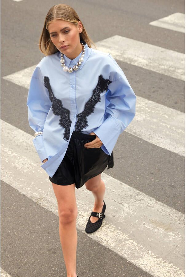 Shoeby regular waist casual short zwart met textuur - Foto 2