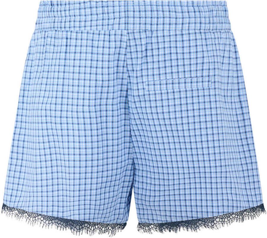 Shoeby regular waist geruite casual short blauw - Foto 2