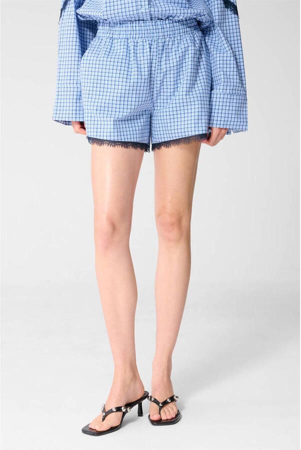 Shoeby regular waist geruite casual short blauw