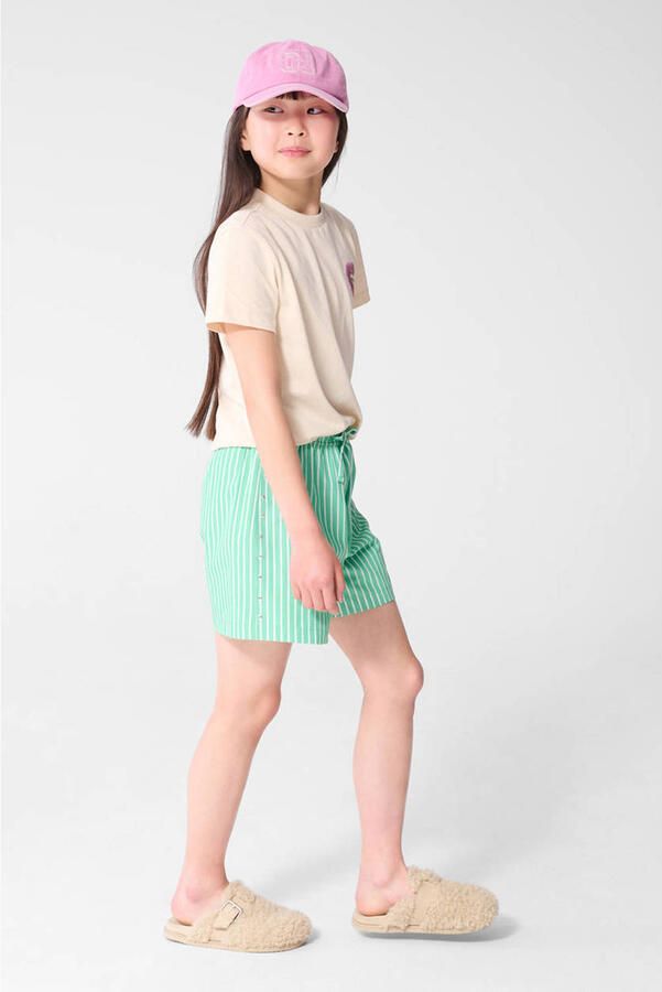 Shoeby regular waist gestreepte casual short groen - Foto 3