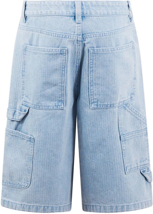 Shoeby regular waist short light blue denim met textuur - Foto 2