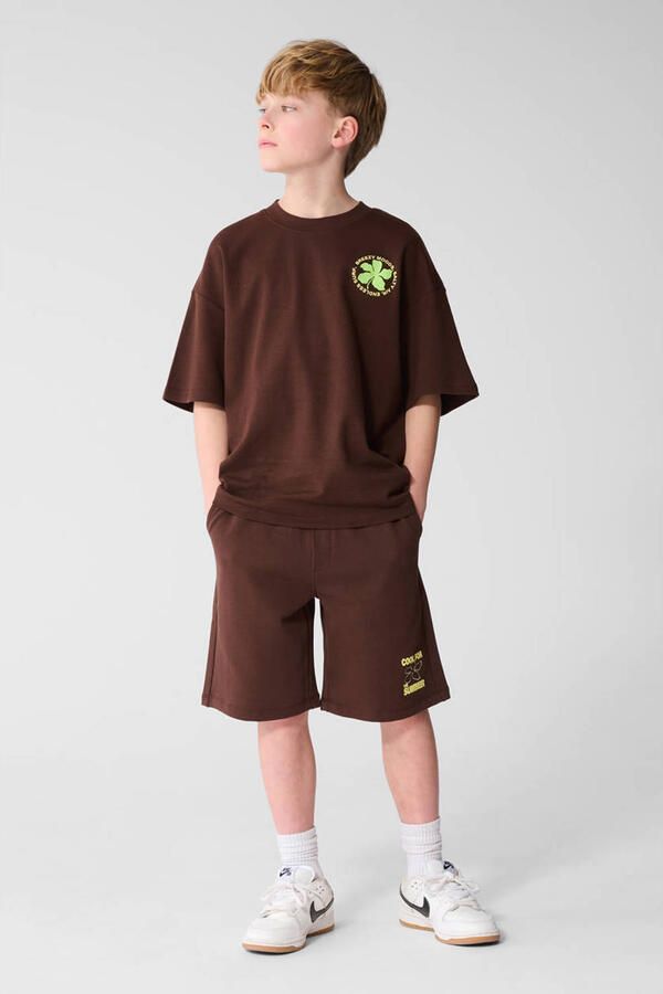 Shoeby regular waist sweatshort donkerbruin
