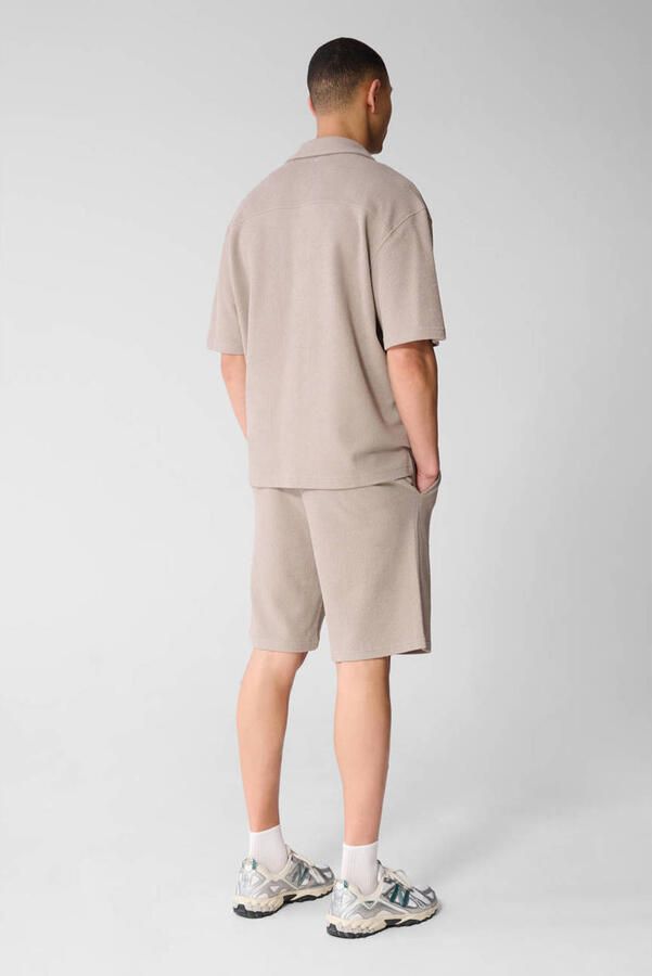Shoeby relaxed casual overhemd rib gebreid lichtbruin - Foto 3