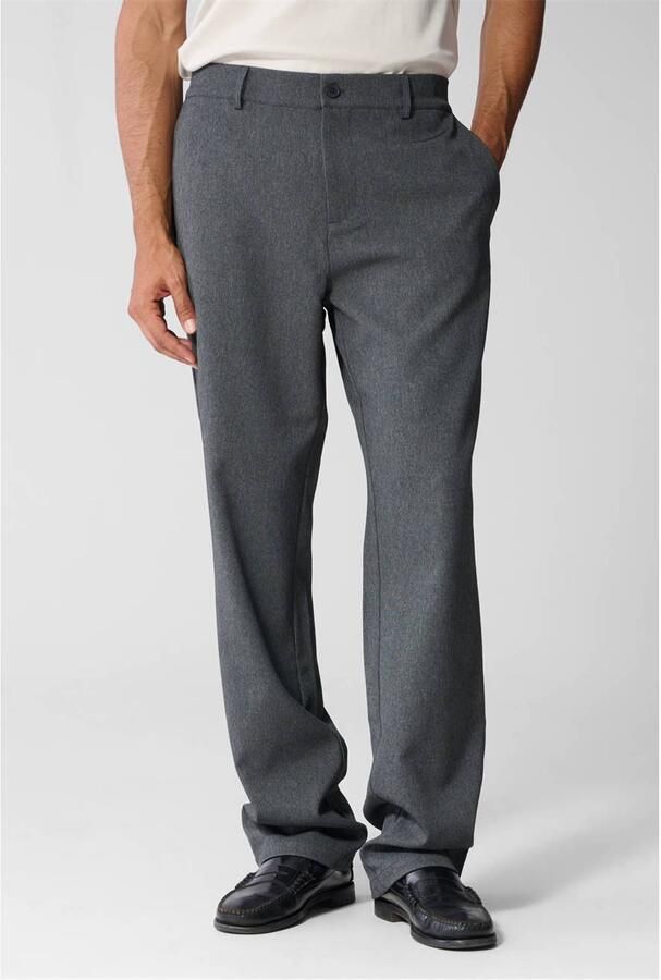 Shoeby relaxed fit gemêleerde pantalon grijs