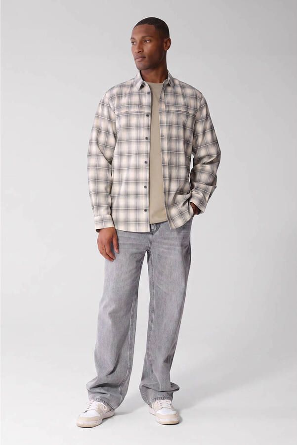 Shoeby relaxed fit geruit overhemd grijs - Foto 2