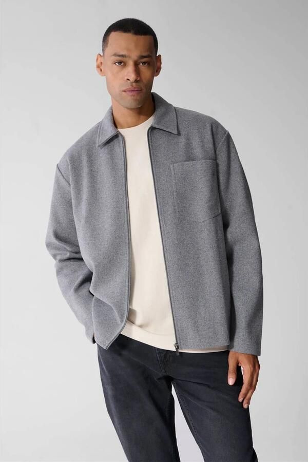 Shoeby relaxed fit overshirt grijs