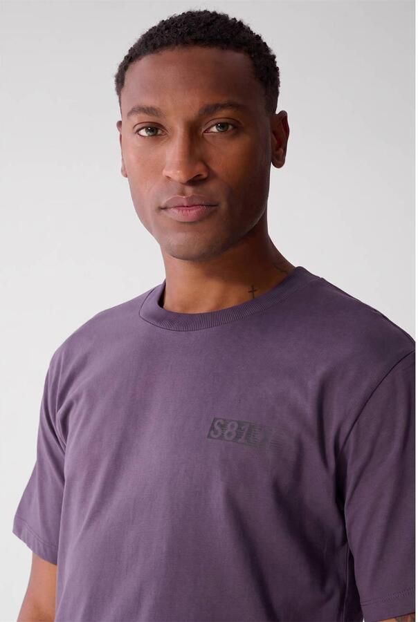 Shoeby relaxed fit T-shirt donkerpaars - Foto 2