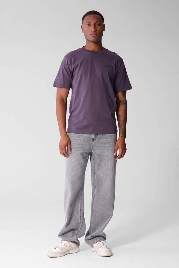 Shoeby relaxed fit T-shirt donkerpaars - Foto 3