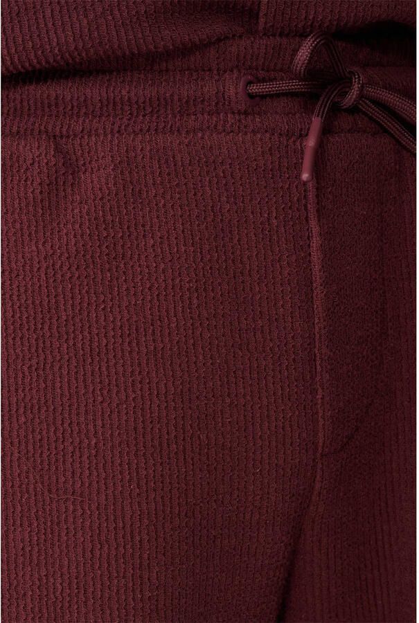 Shoeby relaxed regular waist sweatshort donkerrood met ingebreid patroon - Foto 2