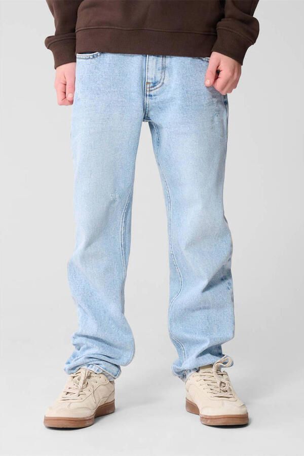Shoeby relaxed  waist tapered jeans light blue denim bleched