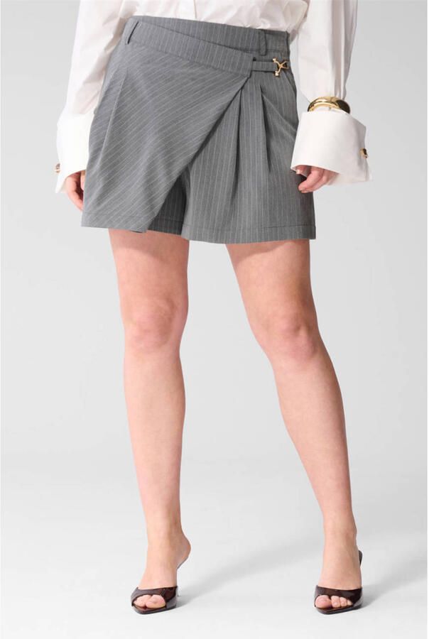 Shoeby skort met krijtstreep grijs
