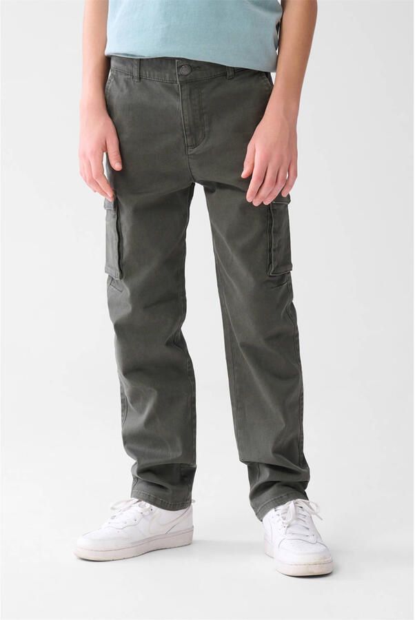 Shoeby straight cargo broek antraciet