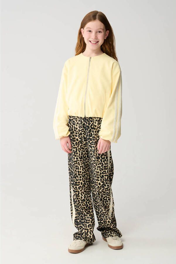Shoeby straight casual broek met panterprint bruin - Foto 2
