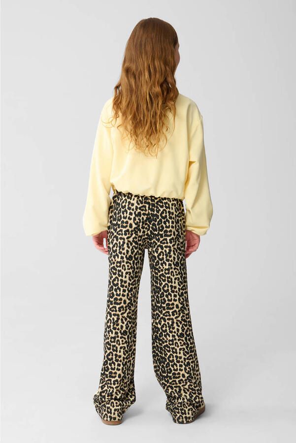 Shoeby straight casual broek met panterprint bruin - Foto 3